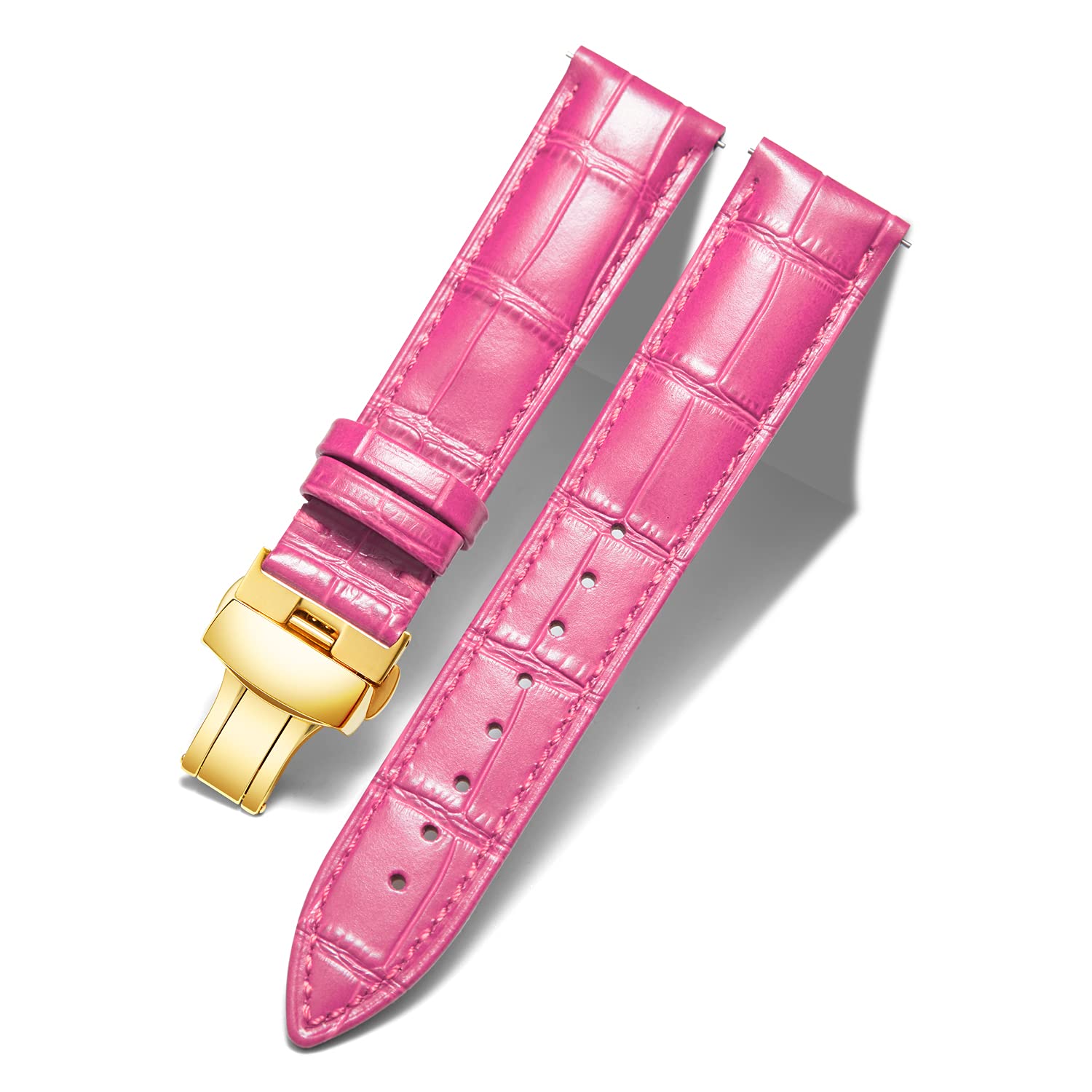 BINLUN Leather Watch Bands Replacement Alligator Pattern Watch Strap for Men Women with Silver/Gold/Rose Gold Butterfly Deployment Buckle 12mm 13mm 14mm 16mm 17mm 18mm 19mm 20mm 21mm 22mm 23mm 24mm — view 14