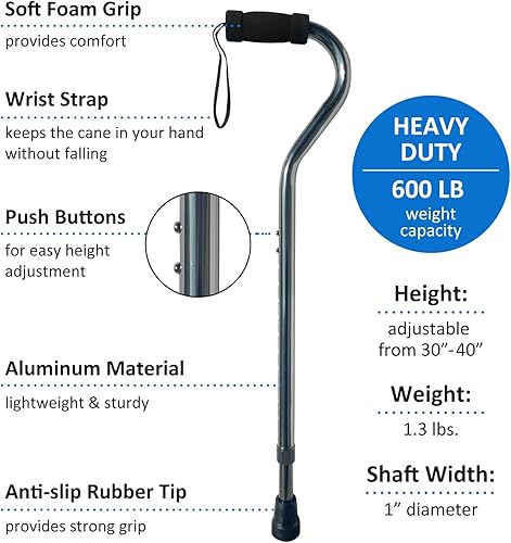 Miniatura 2 de Sky Med Bastón bariátrico ligero de aluminio resistente, capacidad de peso de 600 libras, para mujeres y hombres, 1.3 libras. Peso del producto,