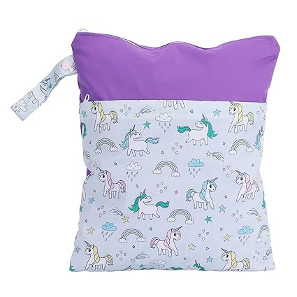 EXCLUZO Nappy Storage Bag, Practical Wet Dry Diaper Bag Double Zippers Skin?Friendly Cartoon Pattern for Travel for Baby(Horse)