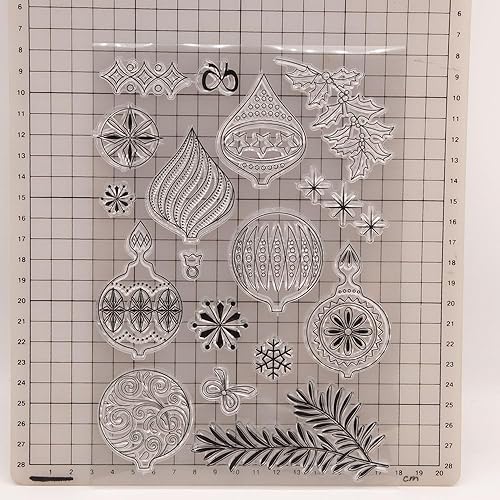 Miniatura 3 de Arbuya Bolas decorativas de Navidad, sellos transparentes para hacer tarjetas o diario, ramas de bayas, sellos de goma de silicona para álbumes de