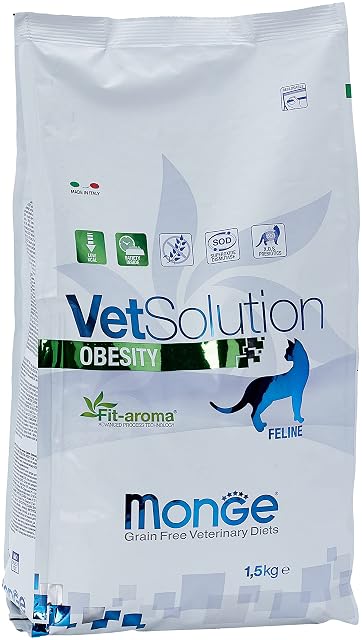 MONGE Veterinary Solution Gatto Obesity kg 1,5 Comida para Gatos, Multicolor, única