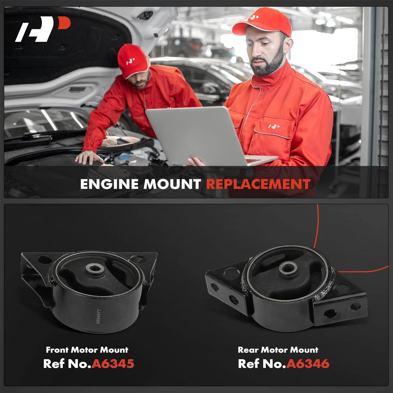 A-Premium 2PCS Front and Rear Engine Motor Mount Kit Compatible with Nissan Altima 1993-2001 2.4L, Replace# 113209E102, 113209E107