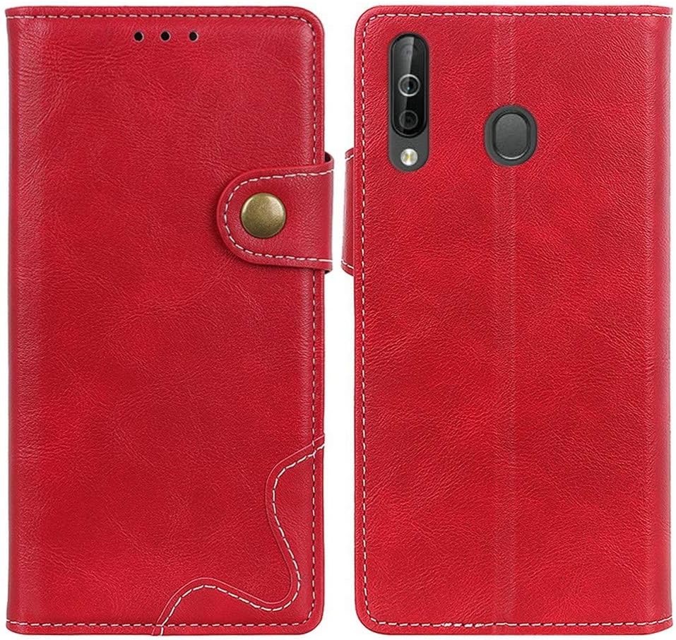 EUDTH Samsung Galaxy A20S Case, Premium PU Leather Cover Wallet Pouch Flip Case Card Slots Magnetic Closure Mobile Phone Protective Case for Samsung Galaxy A20S -Red