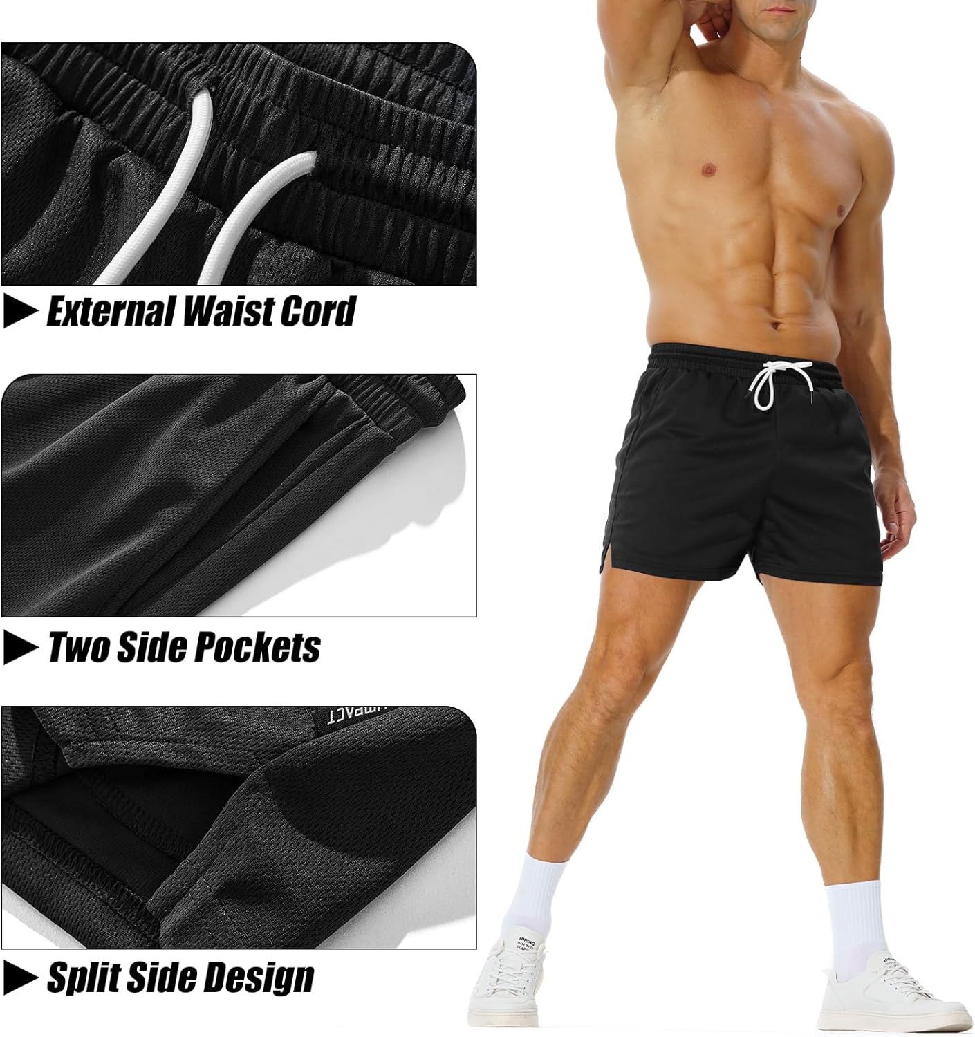 AIMPACT Mens Mesh Athletic Shorts Gym Athletic Workout Shorts for Men 5 Inch Running Shorts with Pocket - Image 4
