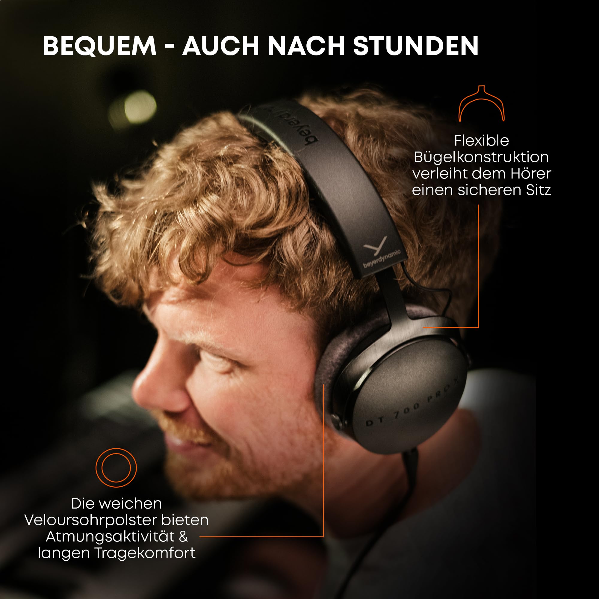 beyerdynamic DT 700 PRO X Studio-Kopfhörer mit STELLAR.45 Treiber für Recording, Monitoring & Mixing an Allen Abspielgeräten (geschlossen)
