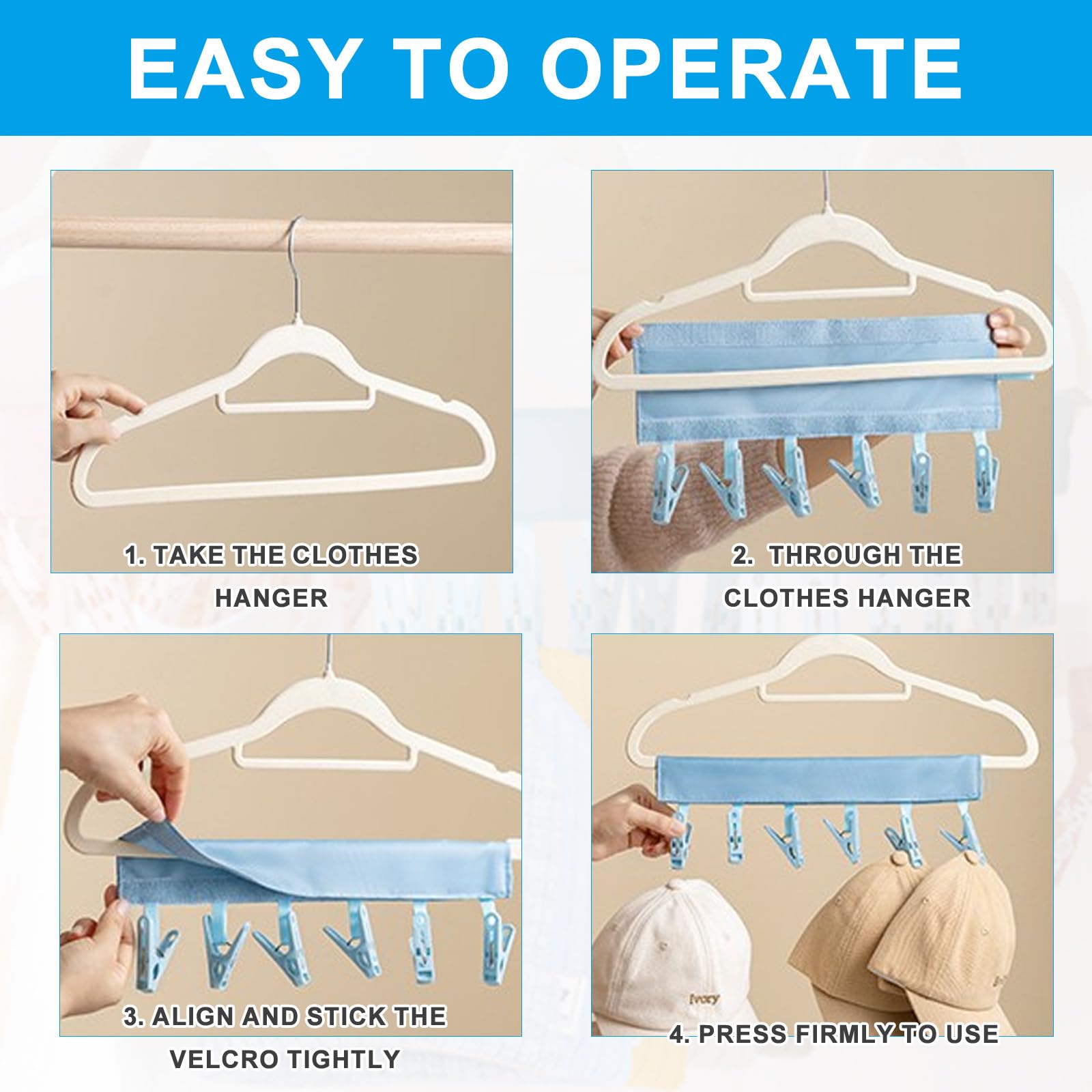 Porta Cappelli, Appendi Cappelliera, Porta Cappelli Da Parete, Portatile Hat Hooks per Armadio Camera Parete, Salvaspazio da Appendere, Contiene 18 Cappelli