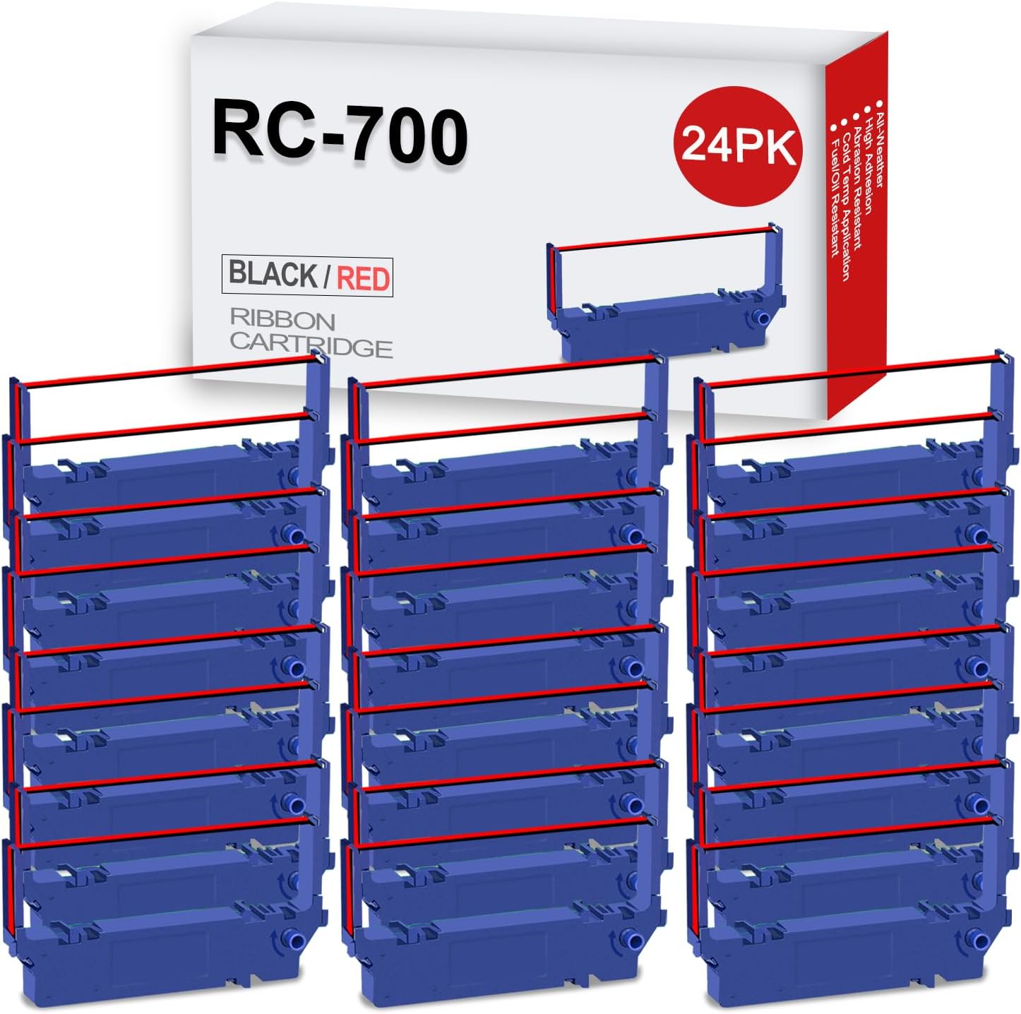 24-Packs SP700 Printer Ribbon Black and Red Replacement for Star RC700 SP700 SP712 SP712R SP717 SP742R SP747 SP740(24-Pack,Black and Red)