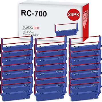 24-Packs SP700 Printer Ribbon Black and Red Replacement for Star RC700 SP700 SP712 SP712R SP717 SP742R SP747 SP74024-Pack,Black and Red
