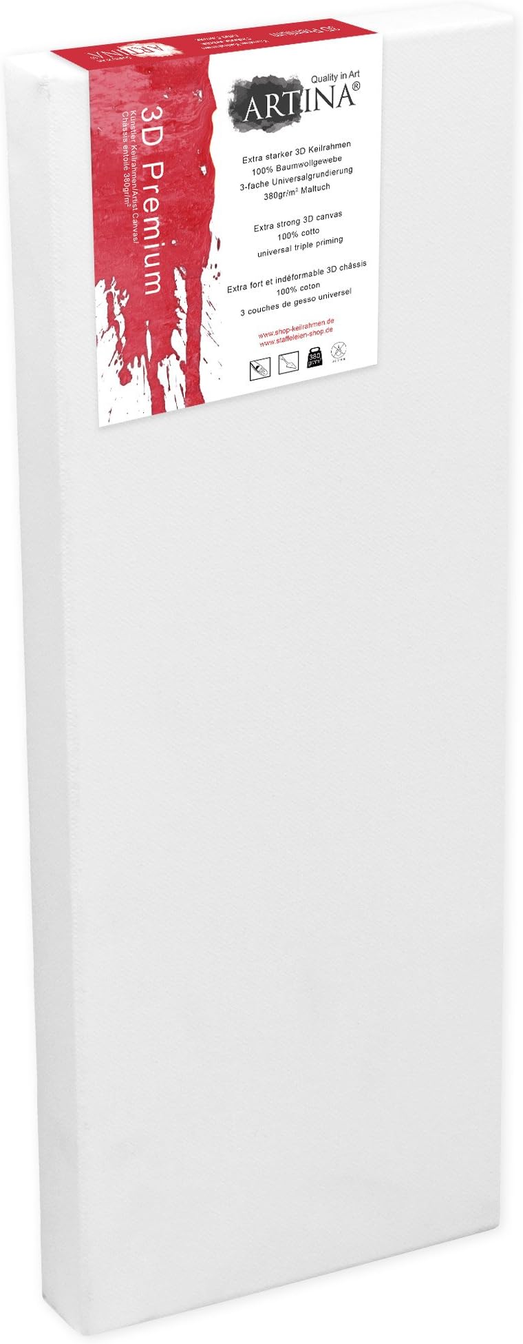 Artina Deep Edge Blank Canvas 40x120 cm Stretched Premium 3D Flat Art Painting Canvas Triple Gauche Primed