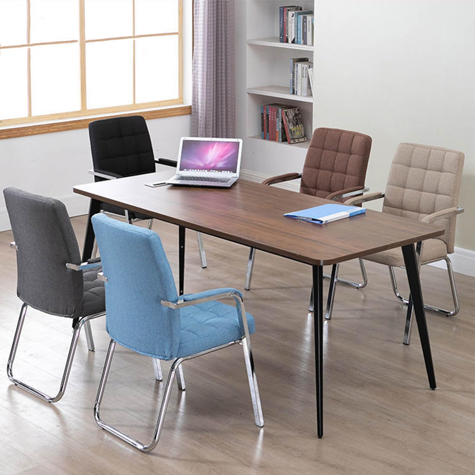 Silla de oficina con respaldo alto con patas de metal, silla tapizada de escritorio para computadora, sin ruedas, tocador para sala de estar, dormitorio, 17 x 18 x 36 pulgadas
