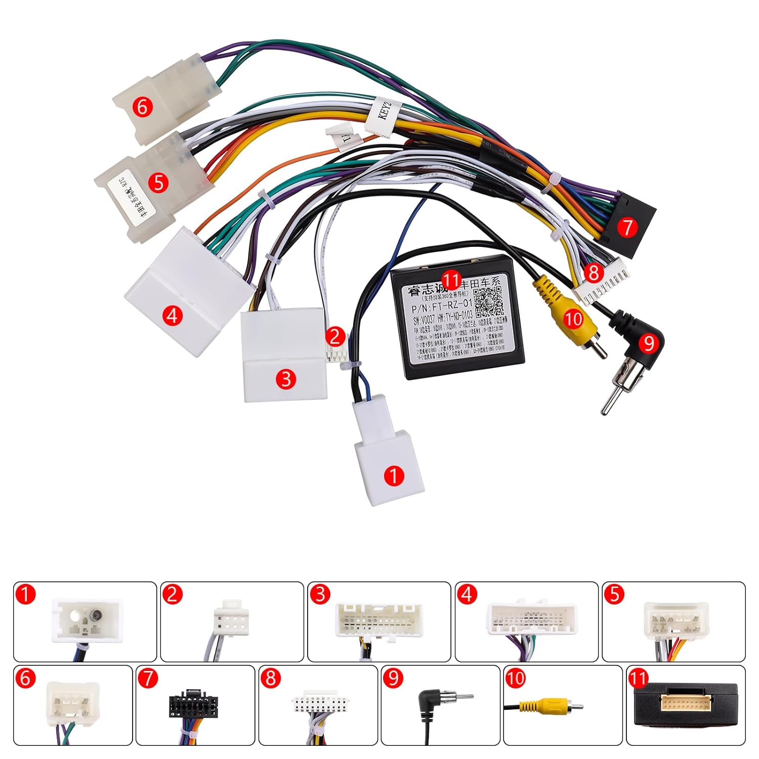 16PIN Car Radio Wiring Harness for Toyota Corolla RAV4 Camry 4Runner Tundra Highlander 2014-2018, Aftermarket Stereo Wire Harness with CANBUS Adapter Support JBL Amp, Backup Camera, SWC