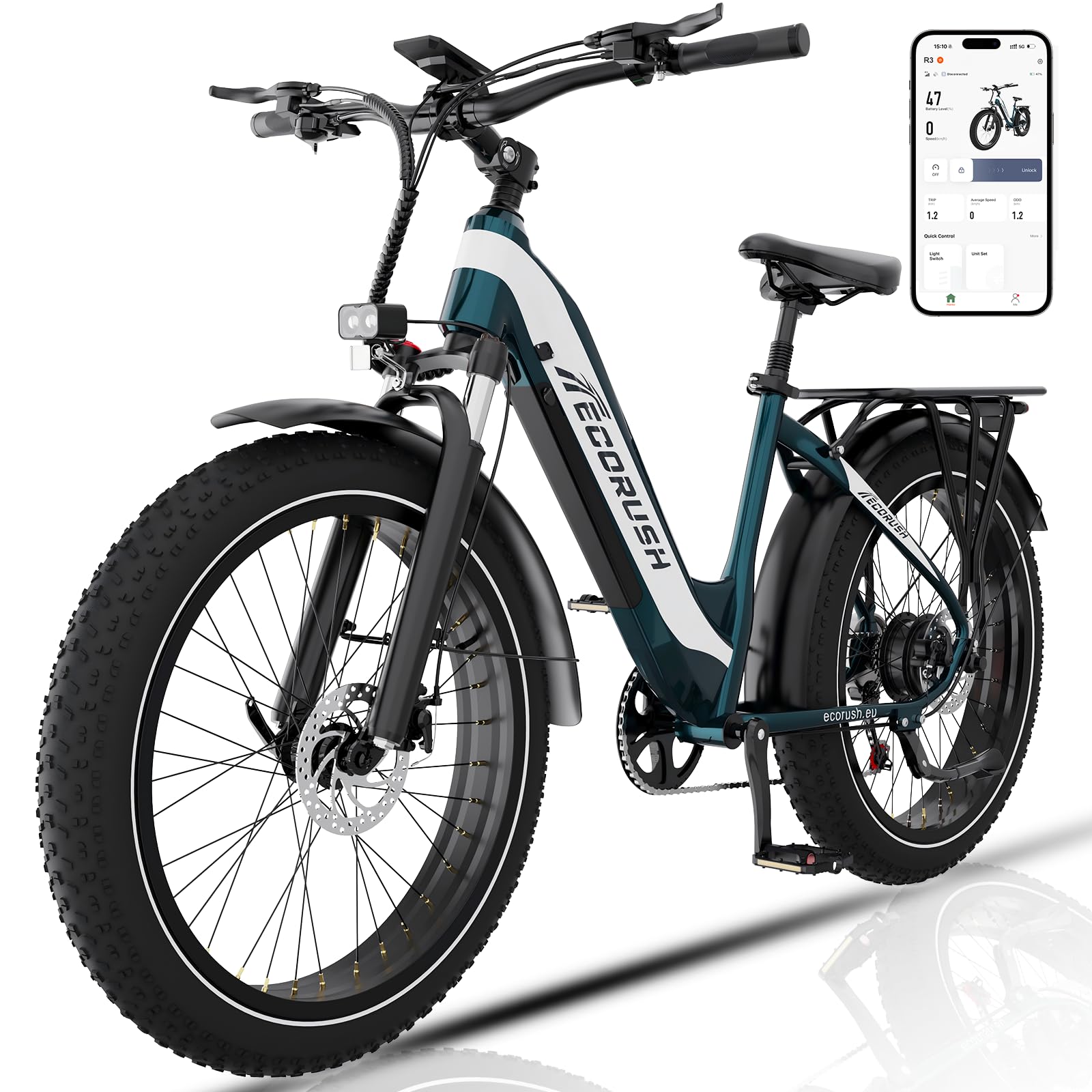Vélo Électrique, VTT électrique 48V 20Ah, Vitesse Max 25 km/h, Autonomie 80–150 km, Écran LCD, Compatible App & NFC, Velo Electrique pour Homme et Femme