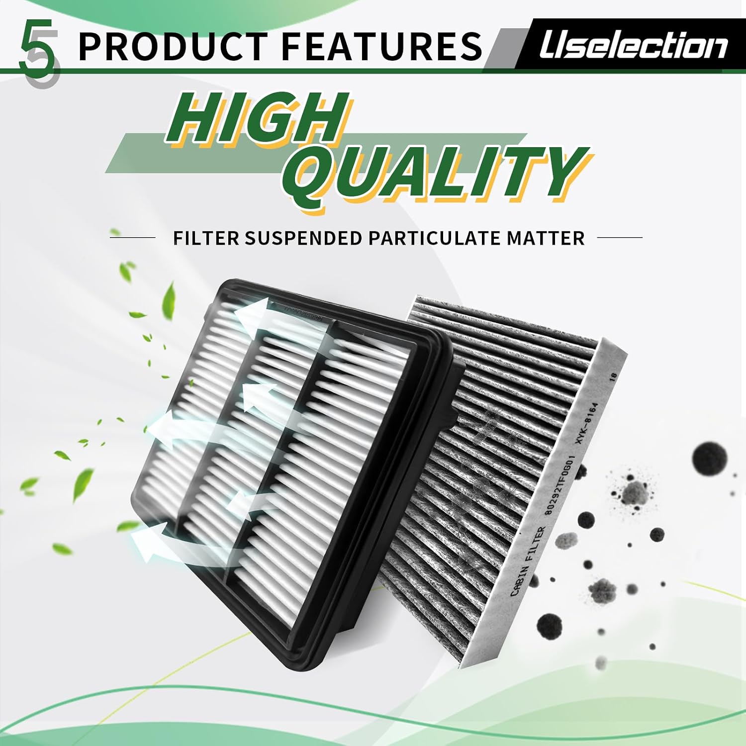 Engine & Cabin Air Filter Kit for CRV 1.5L Gas Only (2023-2025), Civic 1.5L (2022-2025), Replaces for 80292TF0G01 1722064AA00 (Gas only, Not for Hybrid) 80292-TF0-G01 17220-64A-A00