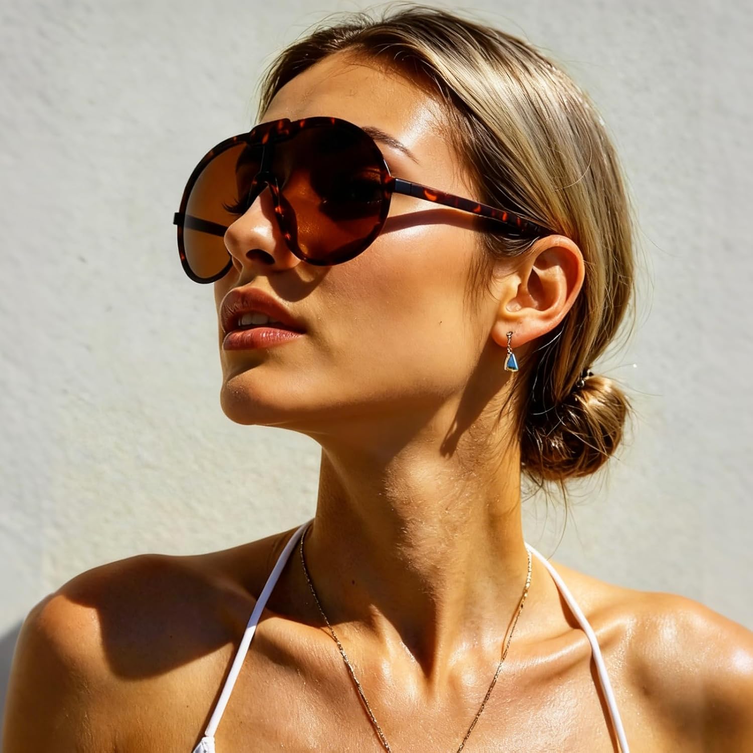 Dollger Oversized One Piece Sunglasses For Women Fashion Men Wrap Around UV400 Shield Goggles - Image 2