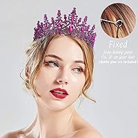 Vista 142 de TOBATOBA - Corona dorada para mujer, tiara de boda, corona de reina, corona de cristal, coronas de princesa real para ramos de flores, tocado