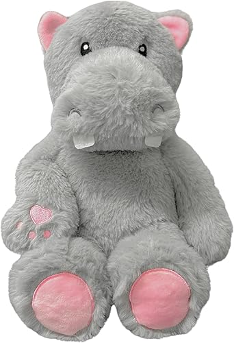 Warm Pals - Peluche refrescante y calentable para dormir, hipopótamo, 1.5 libras, acogedores juguetes de peluche con aroma a lavanda para