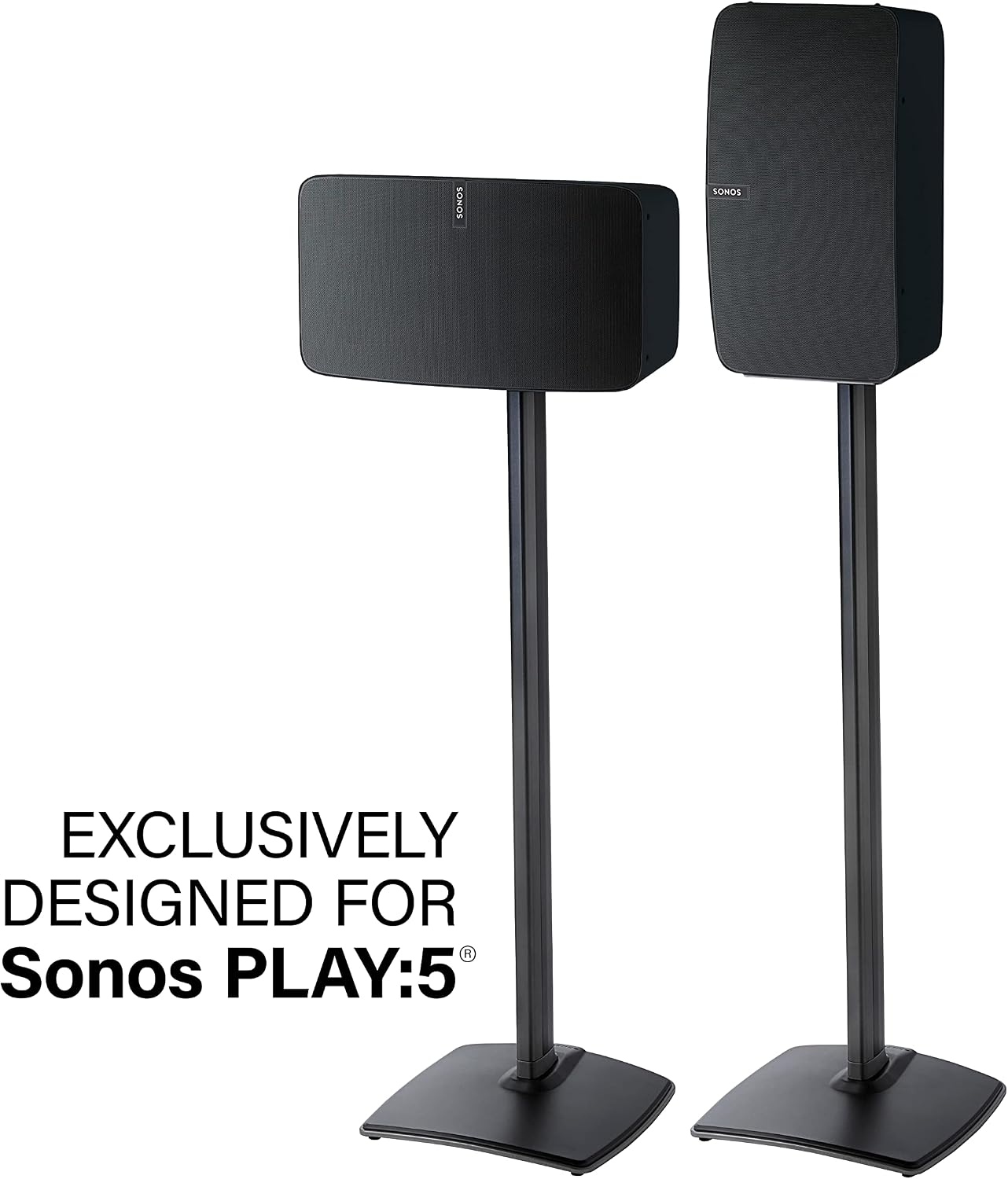 SANUS Wireless Speaker Stands Exclusively Designed for Sonos Play:5 - Black