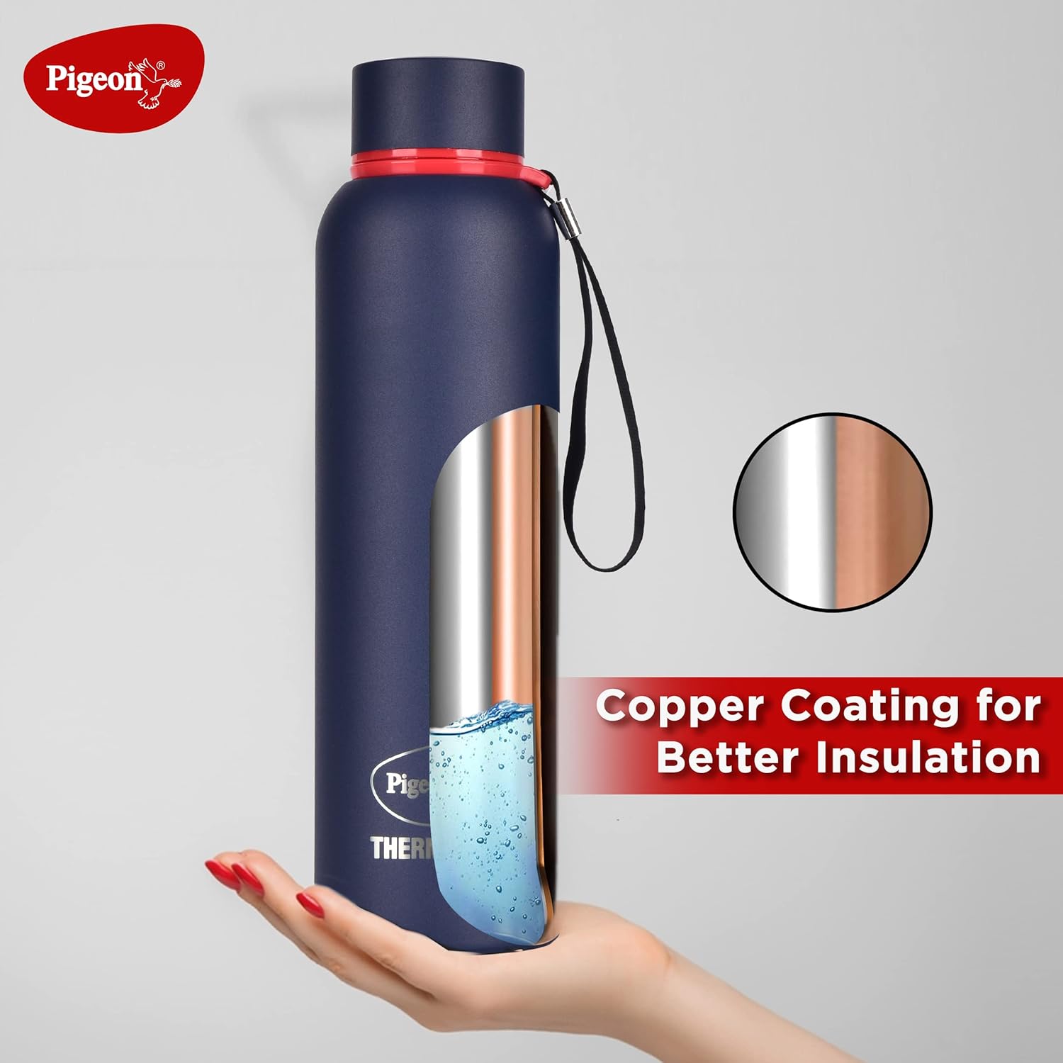 Pigeon Croma Coral 600ml Stainless Steel Thermos Bottle with copper coating