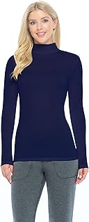 Women's Long Sleeve Mock Turtle-Neck T-Shirt Under Scrub