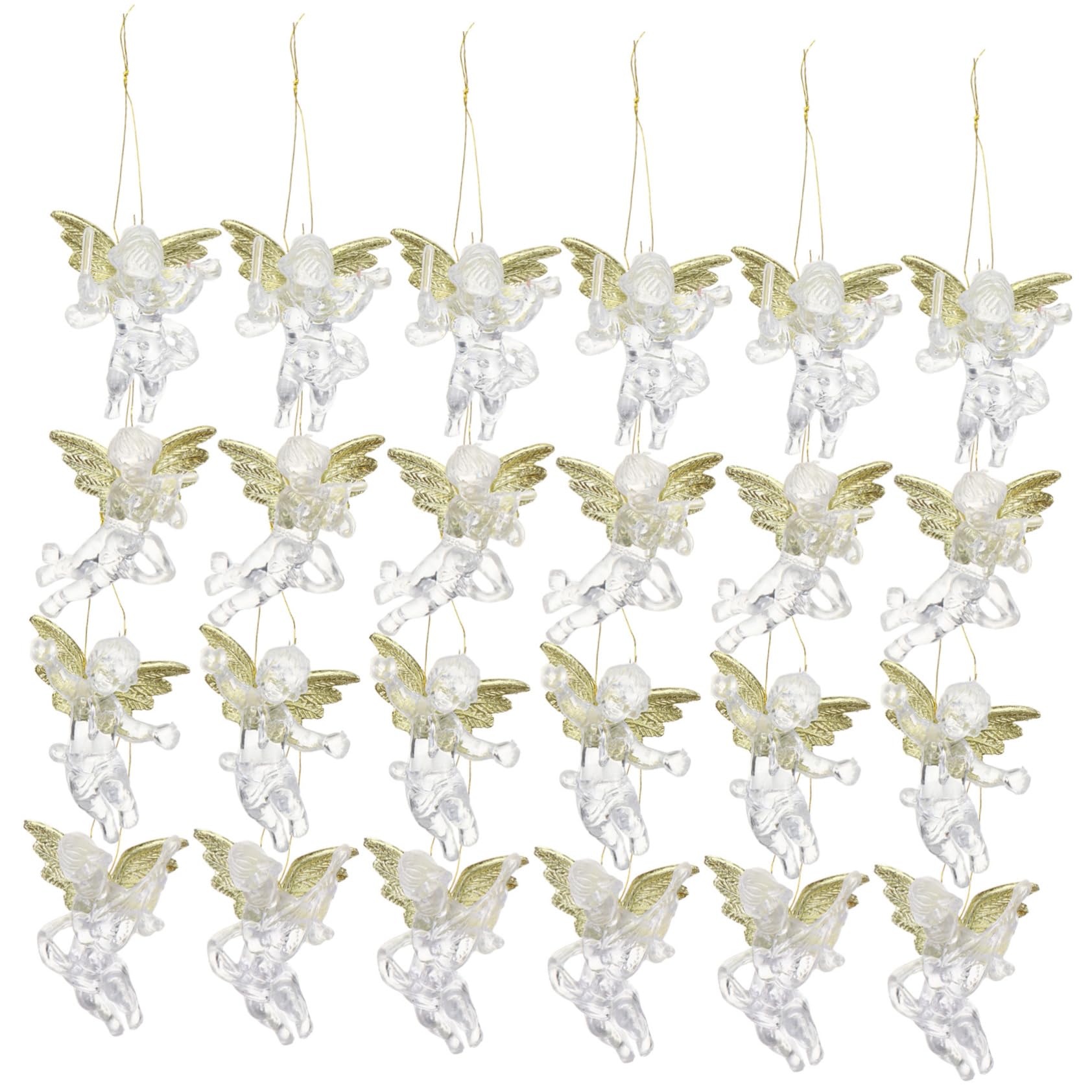 TOPBATHY 120 Piezas Colgante De Alas De Ángel Adorno Colgante del Árbol De Navidad Colgando del Árbol Angeles De Navidad Adornos Navideños Ángeles Claros para Navidad Animales El Plastico