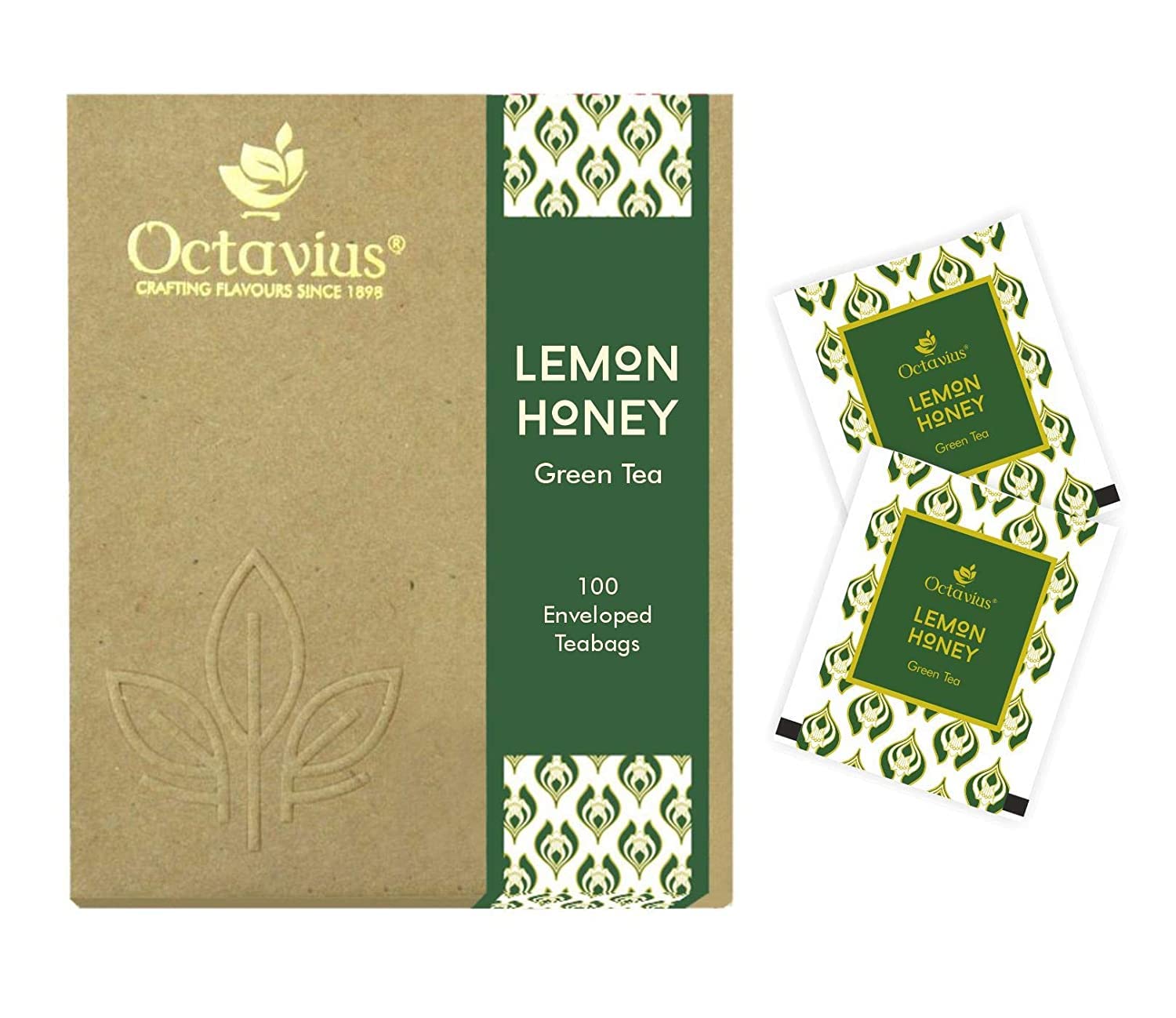 Octavius Lemon Honey Green Tea | Refreshing Calorie Free Healthy Brew | Rich in Vitamin C | High Antioxidant | Naturally Sweet & Tangy |Slimming Detox Tea | 100 Teabags (B08LMMJ79G) Amazon Price History, Amazon Price Tracker