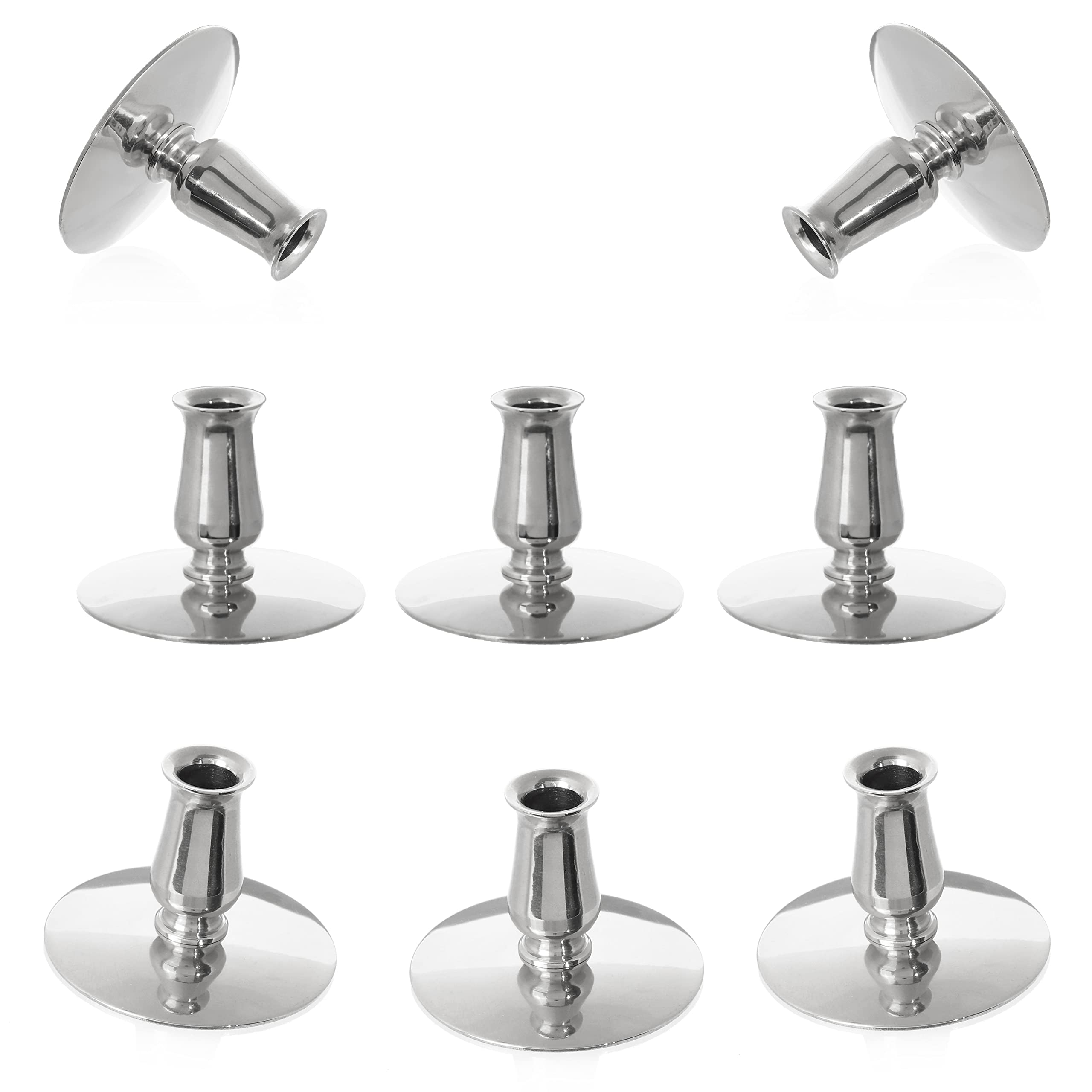 NKlaus 8x portacandele ottone nichelato portacandele altare sottile fino a Ø0,9cm matrimonio 6732