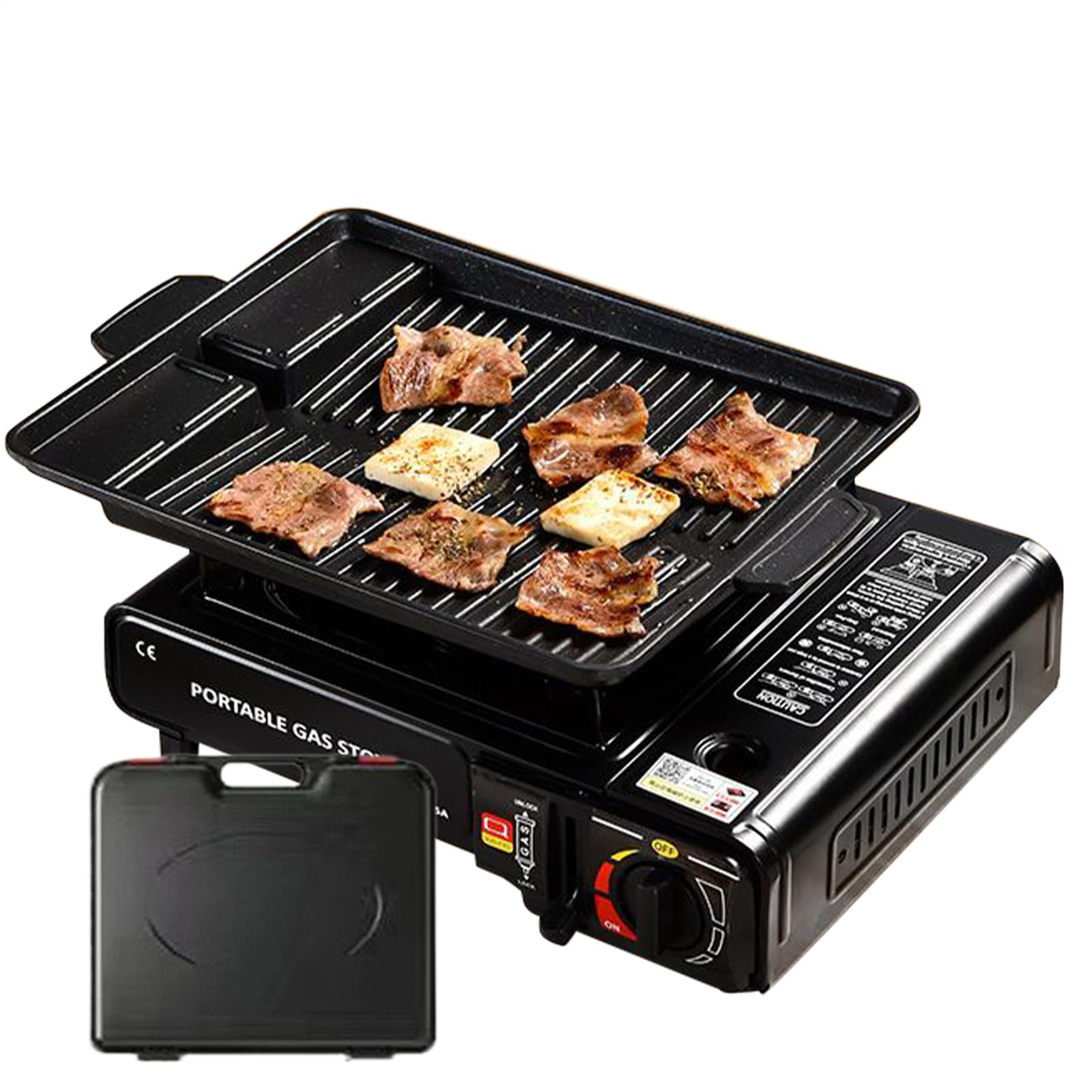 Hornillo Camping Encendido Por Piezo, Control De Calor Fácil, Placa Cocción | Hornillo Cocina Camping Quemador Exterior Control De Calor Fácil Para Senderismo, Barbacoa, Hogar, Jardín Y Cocina Al