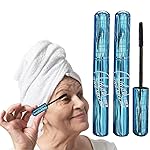 Mascara for Older Women 60 Plus, Mascara for Women over 60 with Thinning Lashes, Waterproof Mascaras Black, Hypoallergenic Tubing Black Volume and Length for Sensitive Eyes (2 Pack)