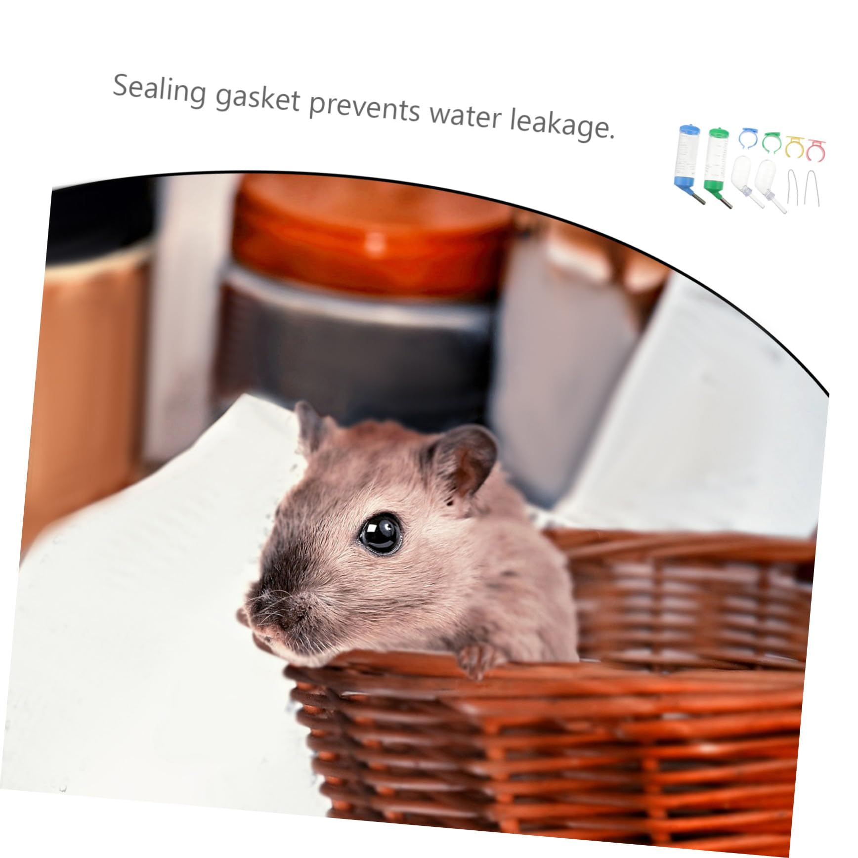 FOMIYES 8piezas Botella De Agua para Animales Cabezal De Inoxidable Antigoteo para Hámster Conejillos De Indias Chinchillas y Roedores
