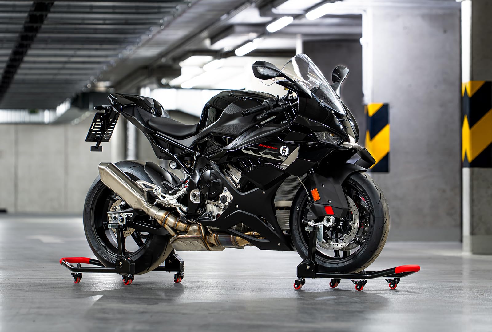 SEFIS M20U - Juego de soporte para motocicleta + bujes prisma M8 para rueda trasera, elevador de moto, soporte de servicio trasero plegable (para BMW S1000RR / R/XR M1000RR / R/XR)