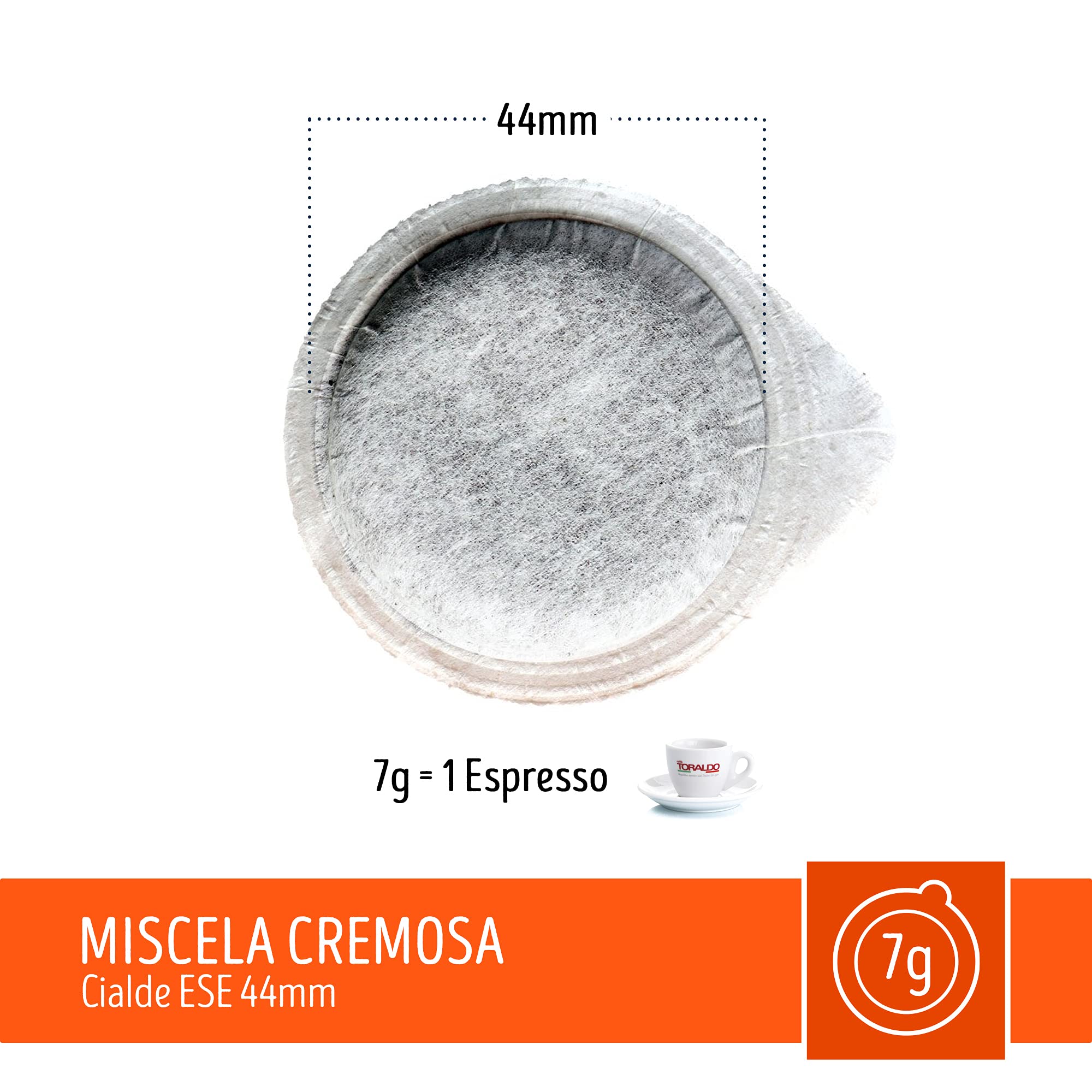 Caffè Toraldo Miscela Cremosa Cialde ESE 44 mm (150 Unità)