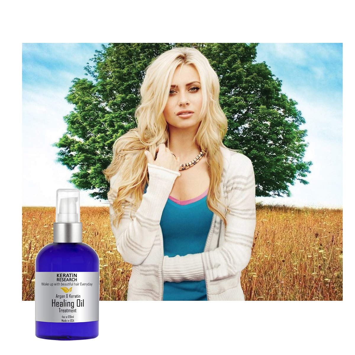 KERATIN RESEARCH Damaged Hair Serum Repairing Hair Healing Oil Serum With Moroccan Argan Oil Avocado Oil and more Protects Hair and Color from sun exposure