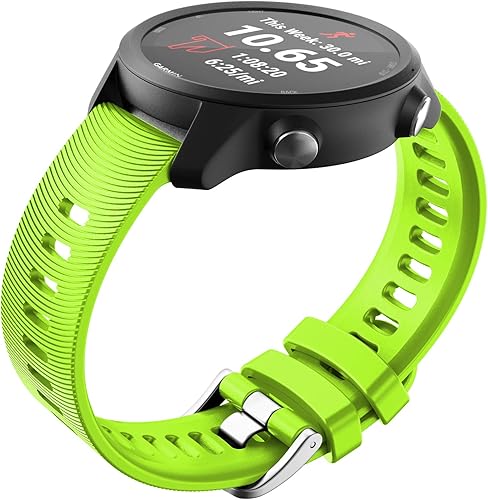 Miniatura 31 de NotoCity for Garmin Forerunner 645 Band, 245 Band, 20mm Replacement Strap Soft Silicone for Vivoactive 3 Negro -,Fucsia,Verde
