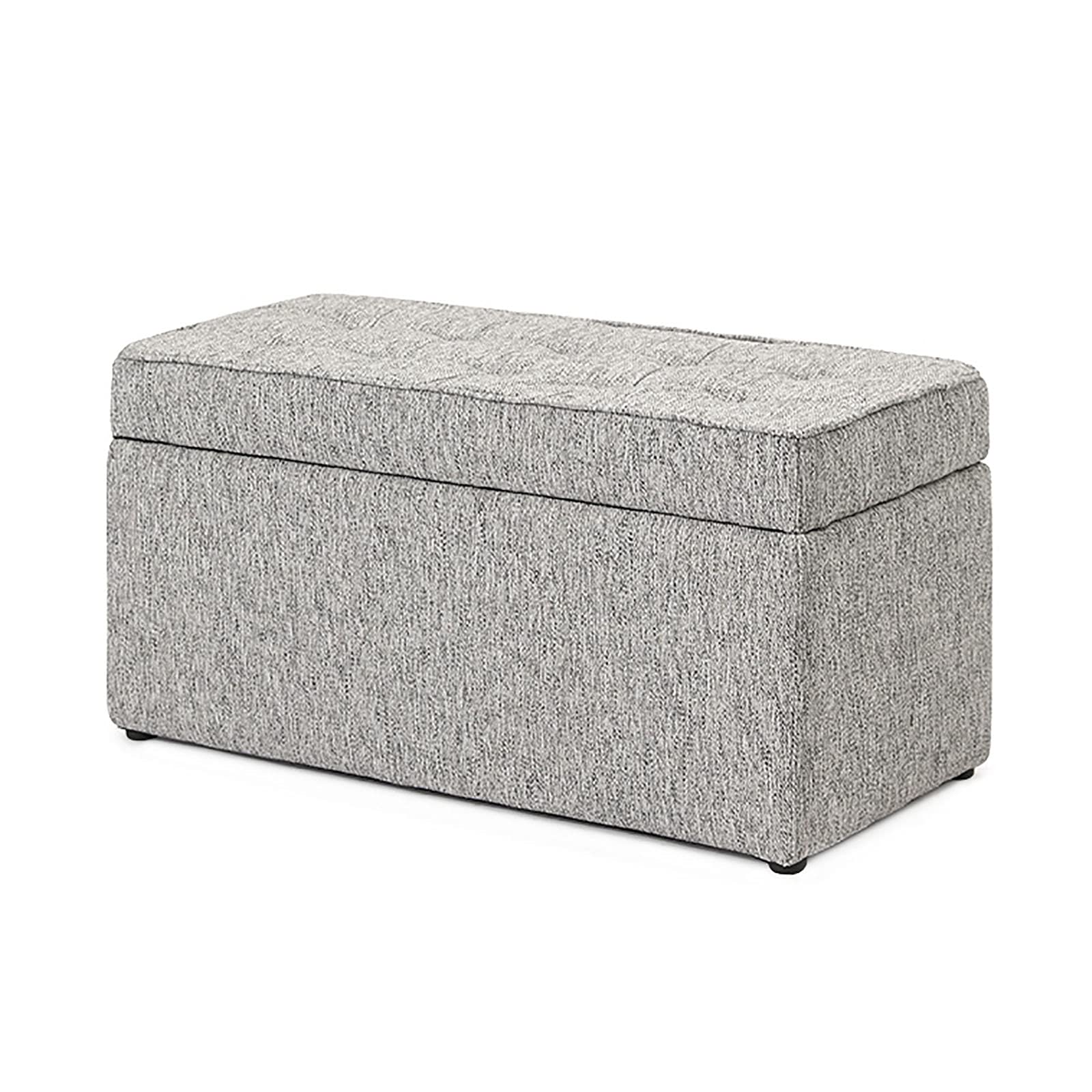 Banc ottoman de rangement pour entrée ordonnée et assise de chambre grise