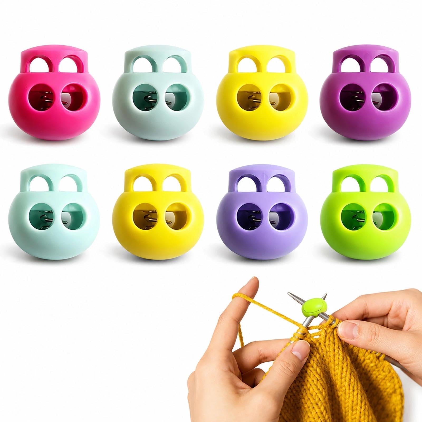 8 PCS Coloured Skull Knitting Stitch Stoppers, Needle Minder, Knitting Needle Point Protectors, Knitting Needle Stoppers, Knitting Supplies Fit Size 1-8 (2.25mm-5mm) Needles