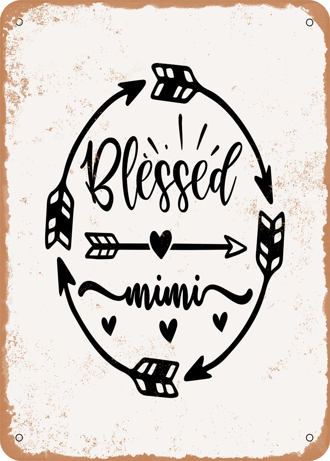 Miaomansenstore Metal Sign - Blessed Mimi - 4 - Vintage Rusty Look Home Decor