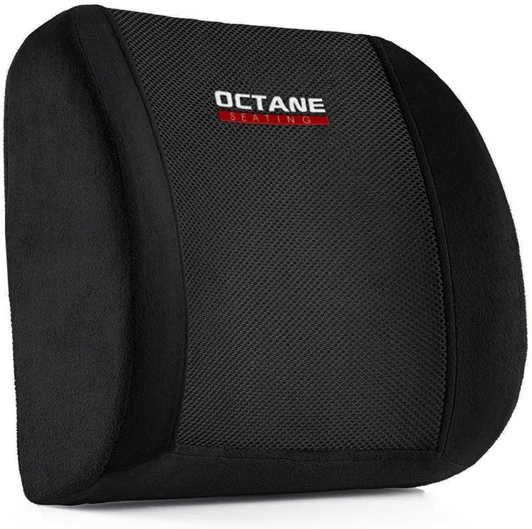 Lumbar Pillow - Charcoal Infused Memory Foam - Lower Back Pain Relief - Ideal for Home, Office, Automotive