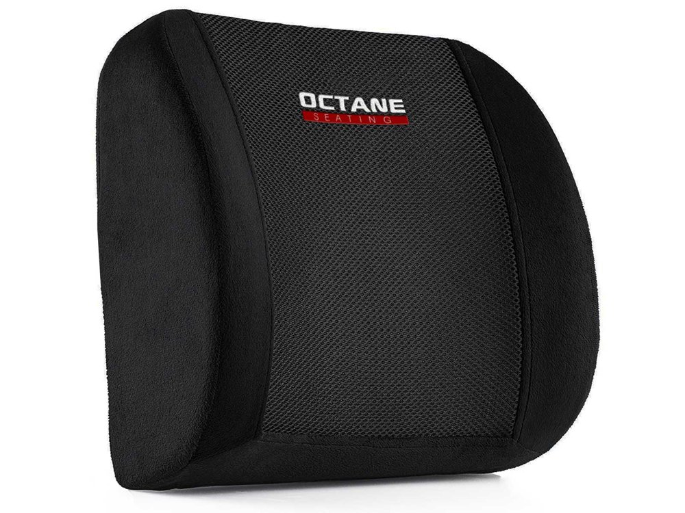 Lumbar Pillow - Charcoal Infused Memory Foam - Lower Back Pain Relief - Ideal for Home, Office, Automotive