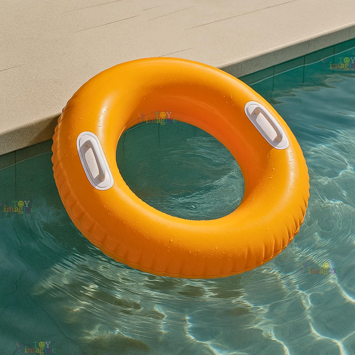 Inflatable Float Tube Ring for Swimming Pool for 8 Years and Above | Swim Float Tubes with Handle for Fun Pool Party for Kids and Adults (Orange,Green, Pink)