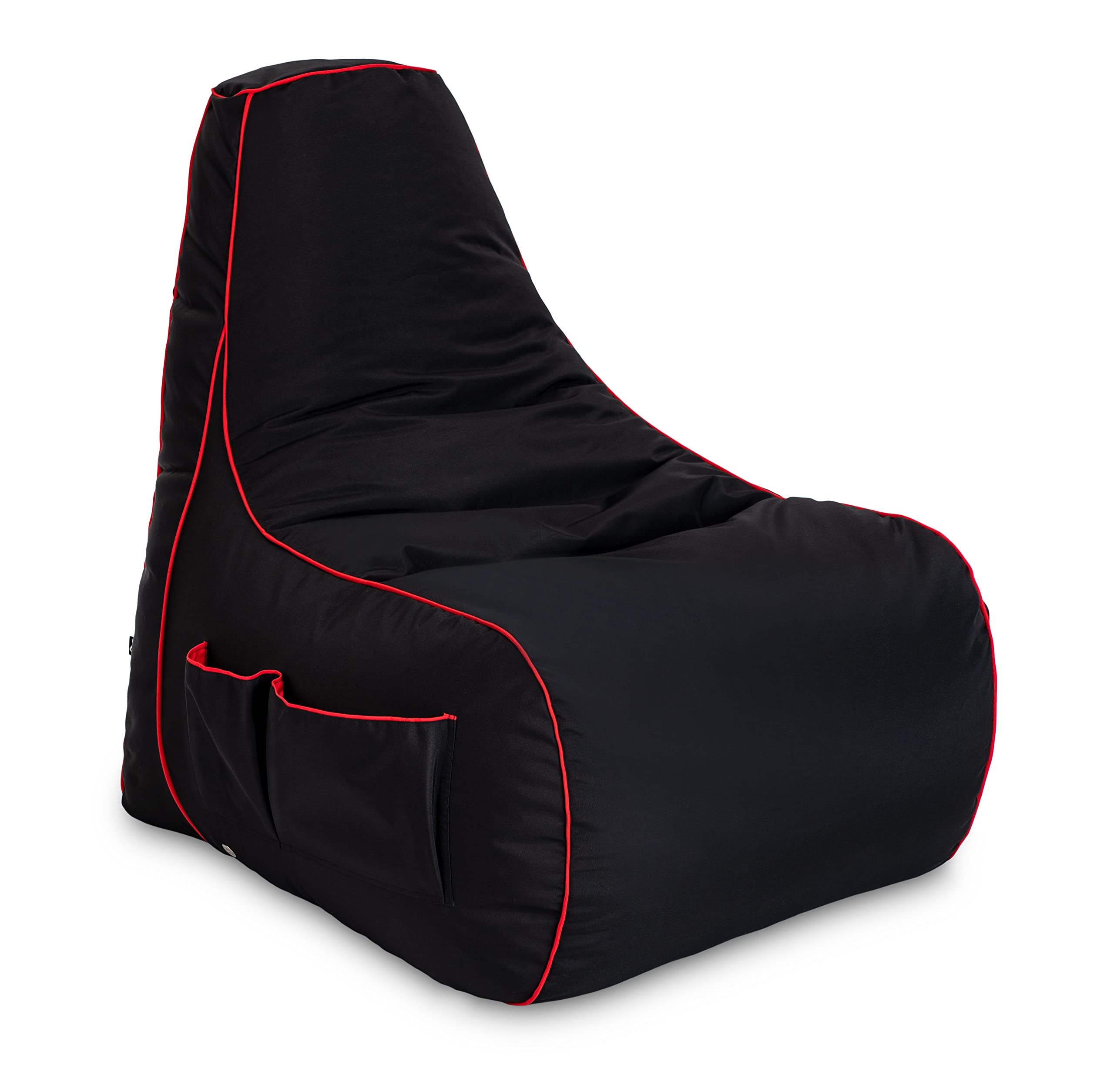 Game Over Chaise Pouf de Jeux Vidéos | Salle de Séjour Intérieure Fauteuil Gamer | Poches Latérales pour Les Manettes | Support de Casque | Conception Ergonomique (Elektrisches Purpur)
