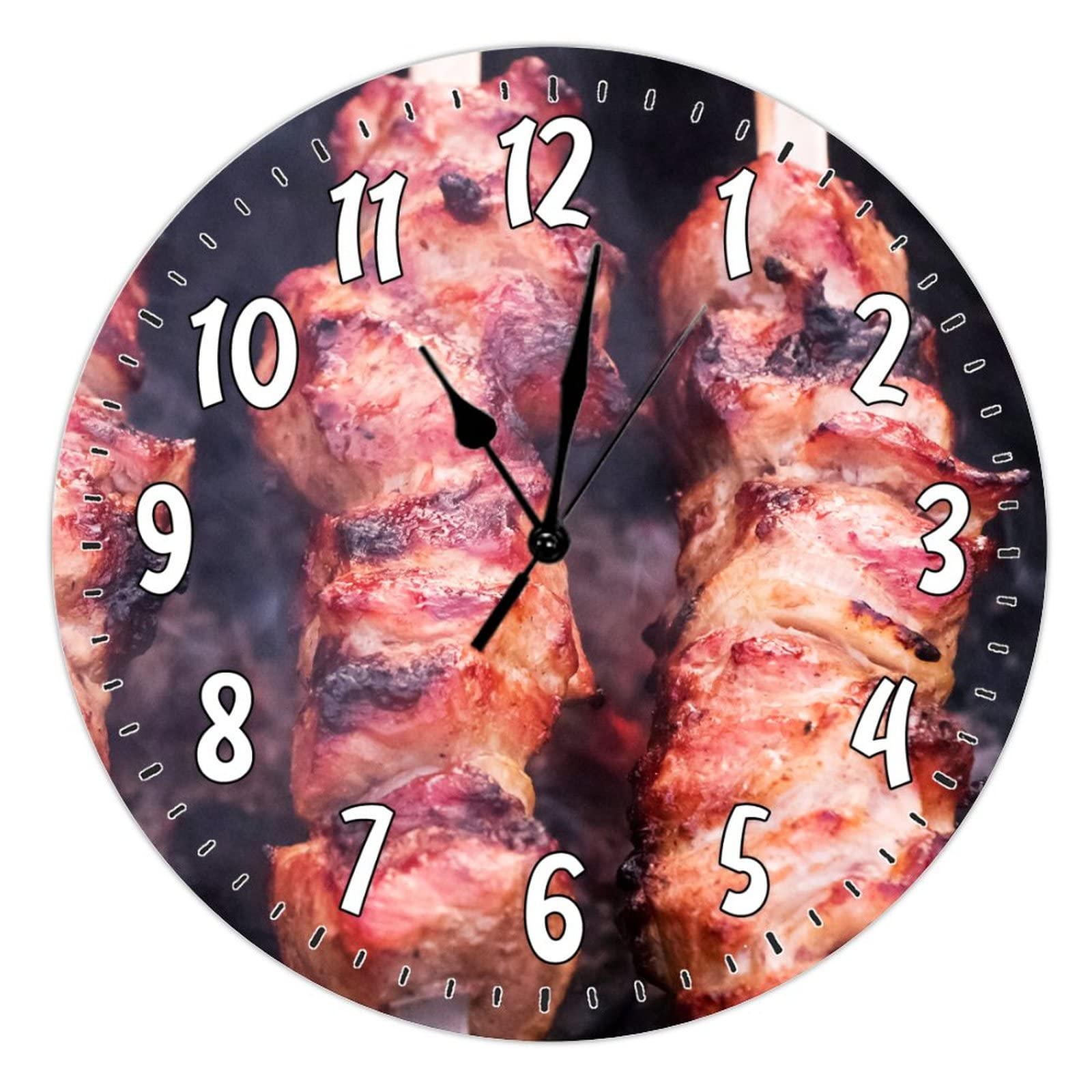 Horloge en bois Fast Food de 38,1 cm au design soigné et mécanisme silencieux