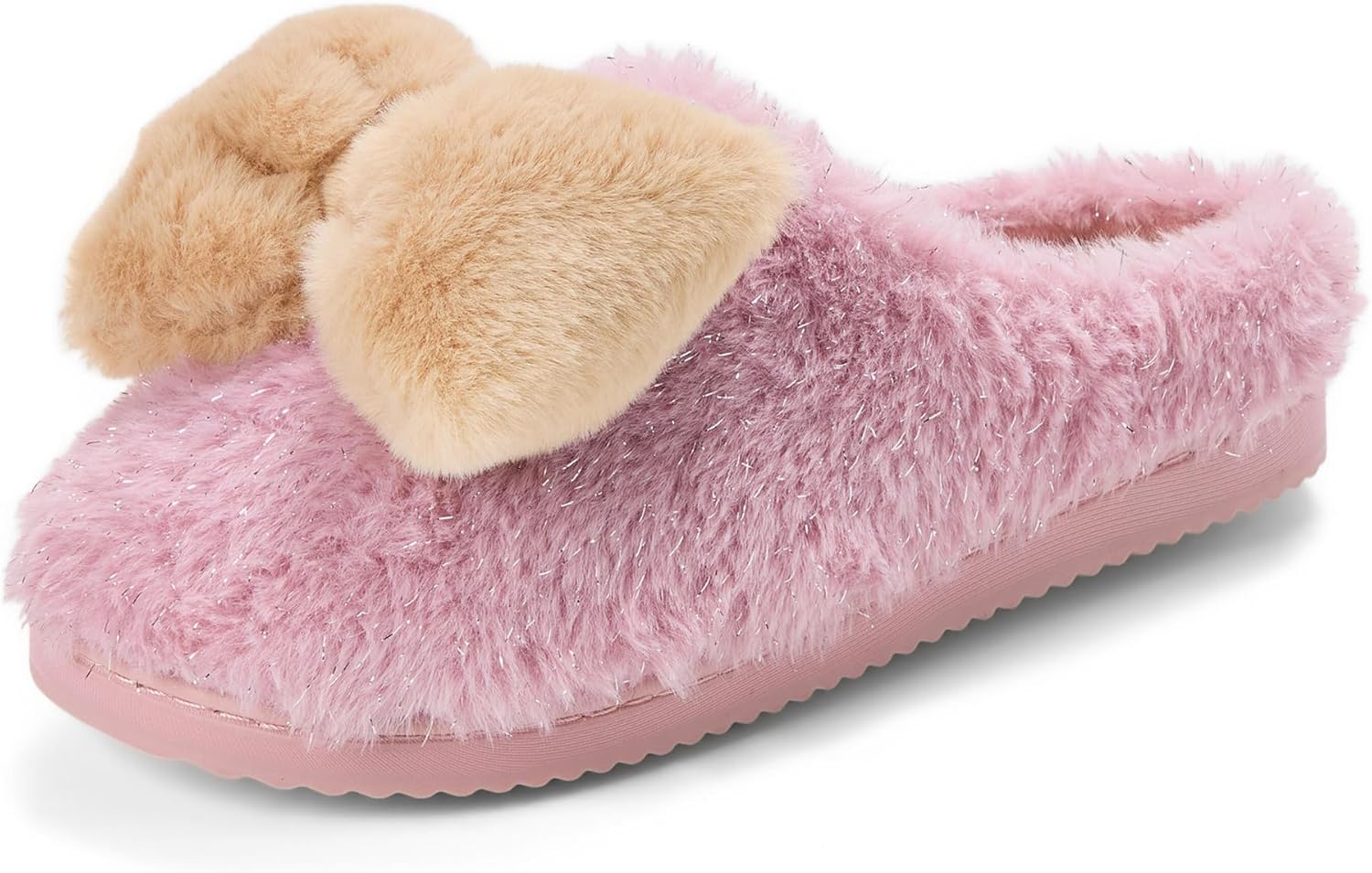 Dearfoams Women's Cozy Rosie Cuties Plush Fuzzy Giftable House Shoes With Memory Foam