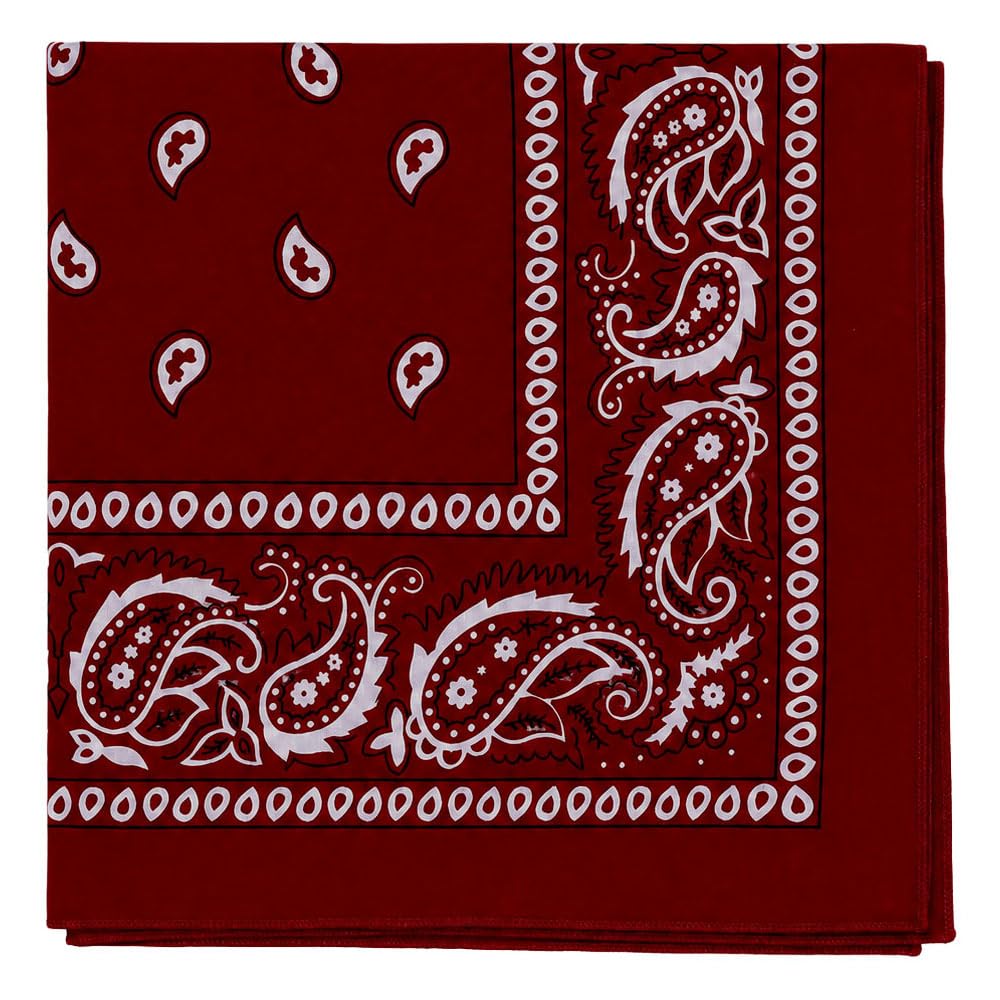 Motique Accessories Extra Large Paisley Bandana 27x27 Inch