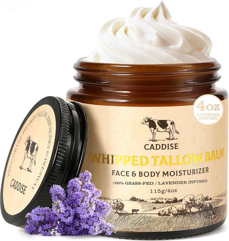 Manteiga corporal batida de sebo bovino com mel e lavanda CADDISE, 113 g