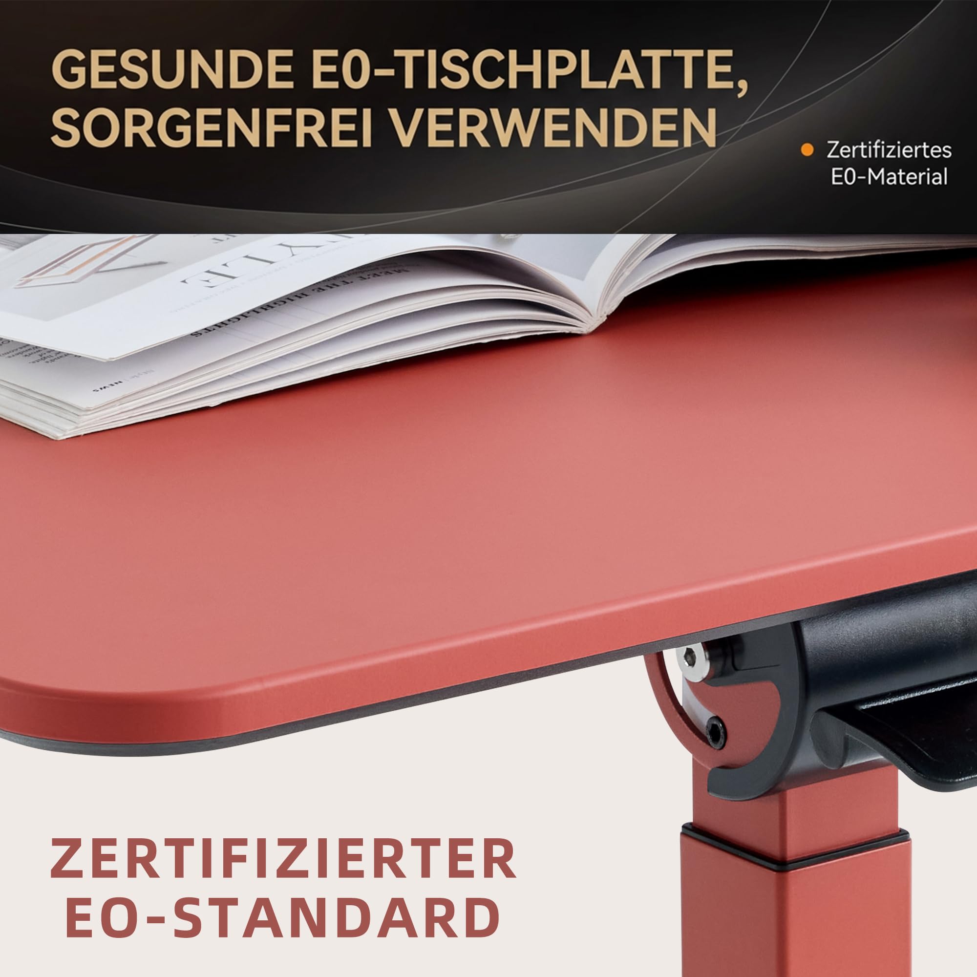 MUSSO AnyDesk D7 mobilny stolik pod laptopa z regulacją wysokości (75-108 cm), składany pulpit stojący z blatem o nachyleniu 0-90°, ergonomiczny stolik pomocniczy (bordowy, 1 sztuka)