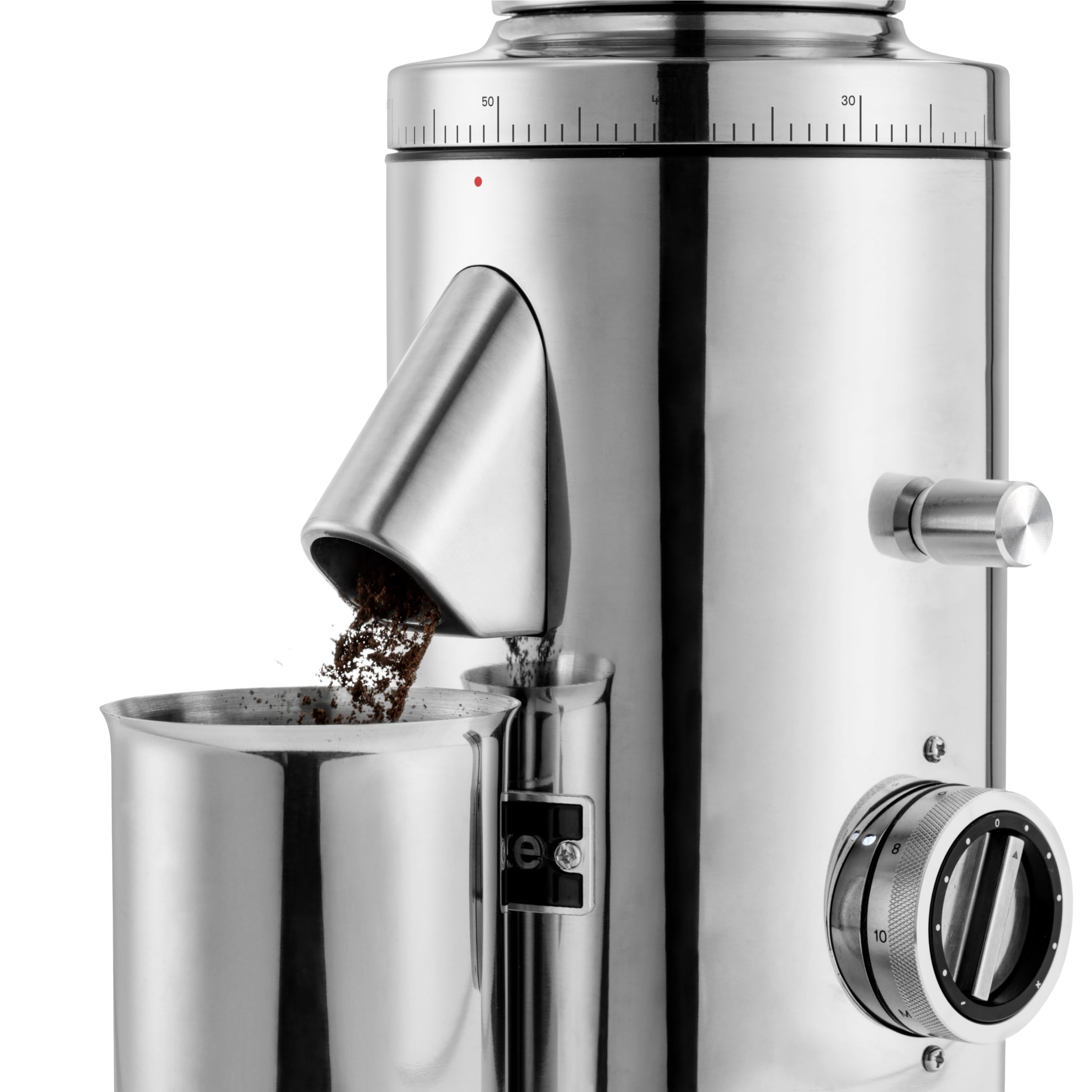 Molinillo de café eléctrico Aarke: molinillo de café de acero inoxidable con nivel de molienda ajustable, discos de molienda de 64 mm, dosificación automática y función de memoria, para espresso.