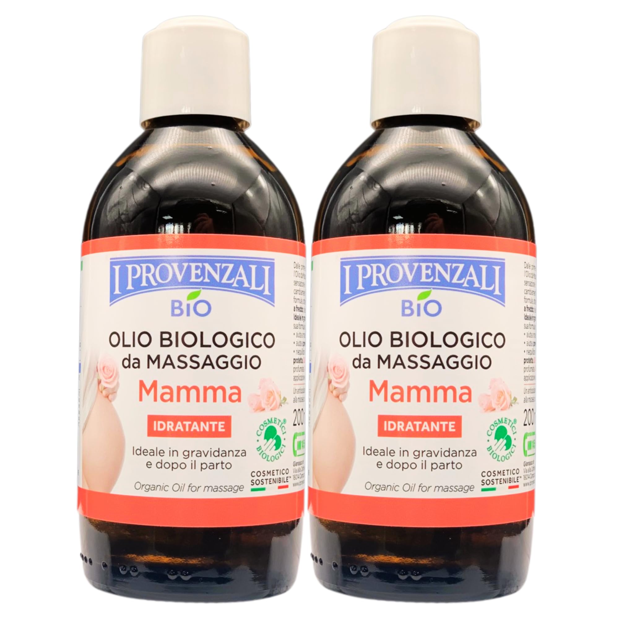 2x Olio Biologico Da Massaggio MAMMA Idratante, Ideale In Gravidanza e Dopo Il Parto. Aiuta a Mantenere La Naturale Elasticità e Tonicità Della Pelle e a Prevenire La Comparsa Delle Smagliature 200ml