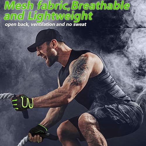 Miniatura 6 de MOREOK Guantes de entrenamiento acolchados para levantamiento de pesas para hombres y mujeres, gel de 0.118 pulgadas, guantes de gimnasio con agarre