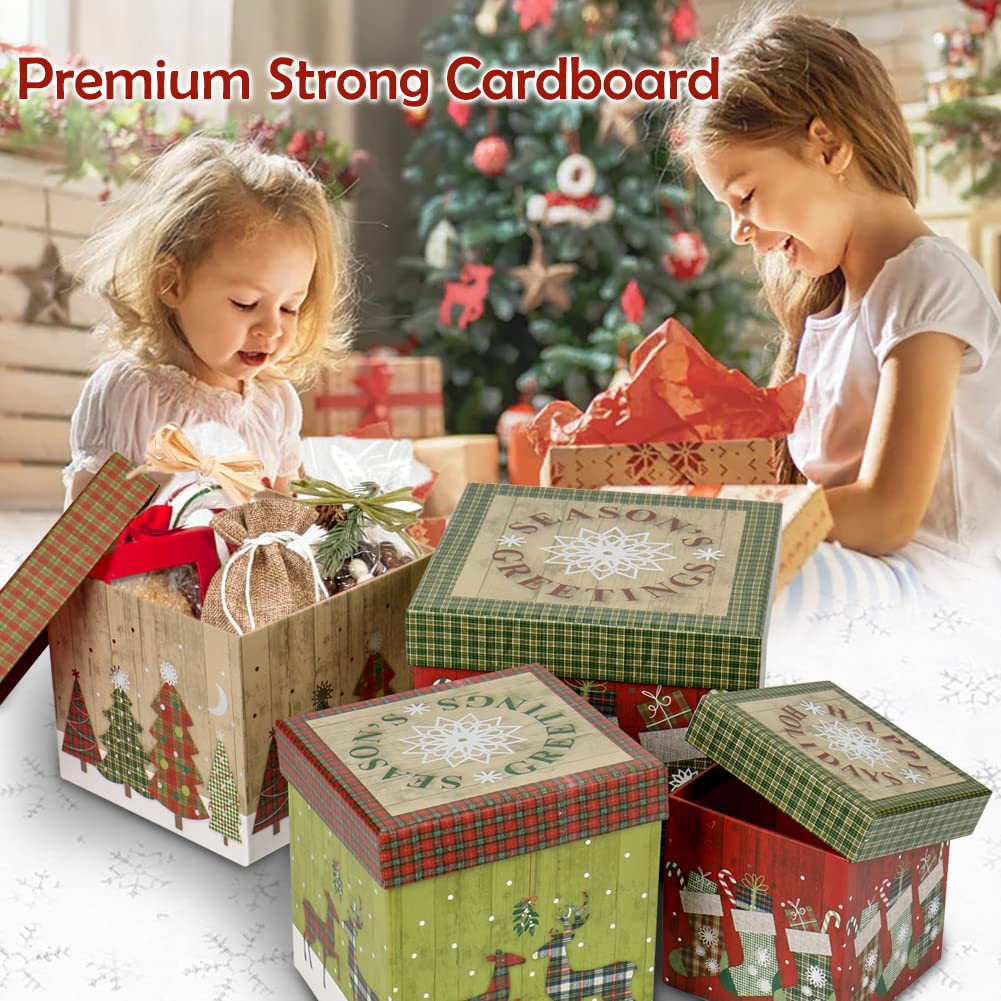 Scatola regalo a forma di cuore in cartone robusto, set da 6 pezzi in dimensioni decrescenti, Cartone, Colore: rosso, 6 pezzi