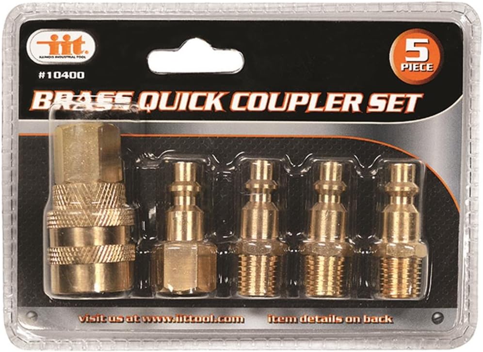 IIT10400 Heavy Duty Brass Quick Couplers Set, 5Piece,